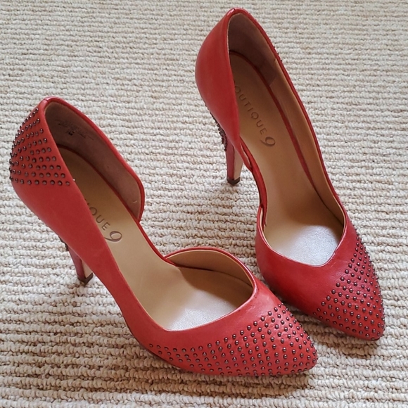 Leather Orange Boutique 9 studded pumps size 7 - Picture 1 of 8
